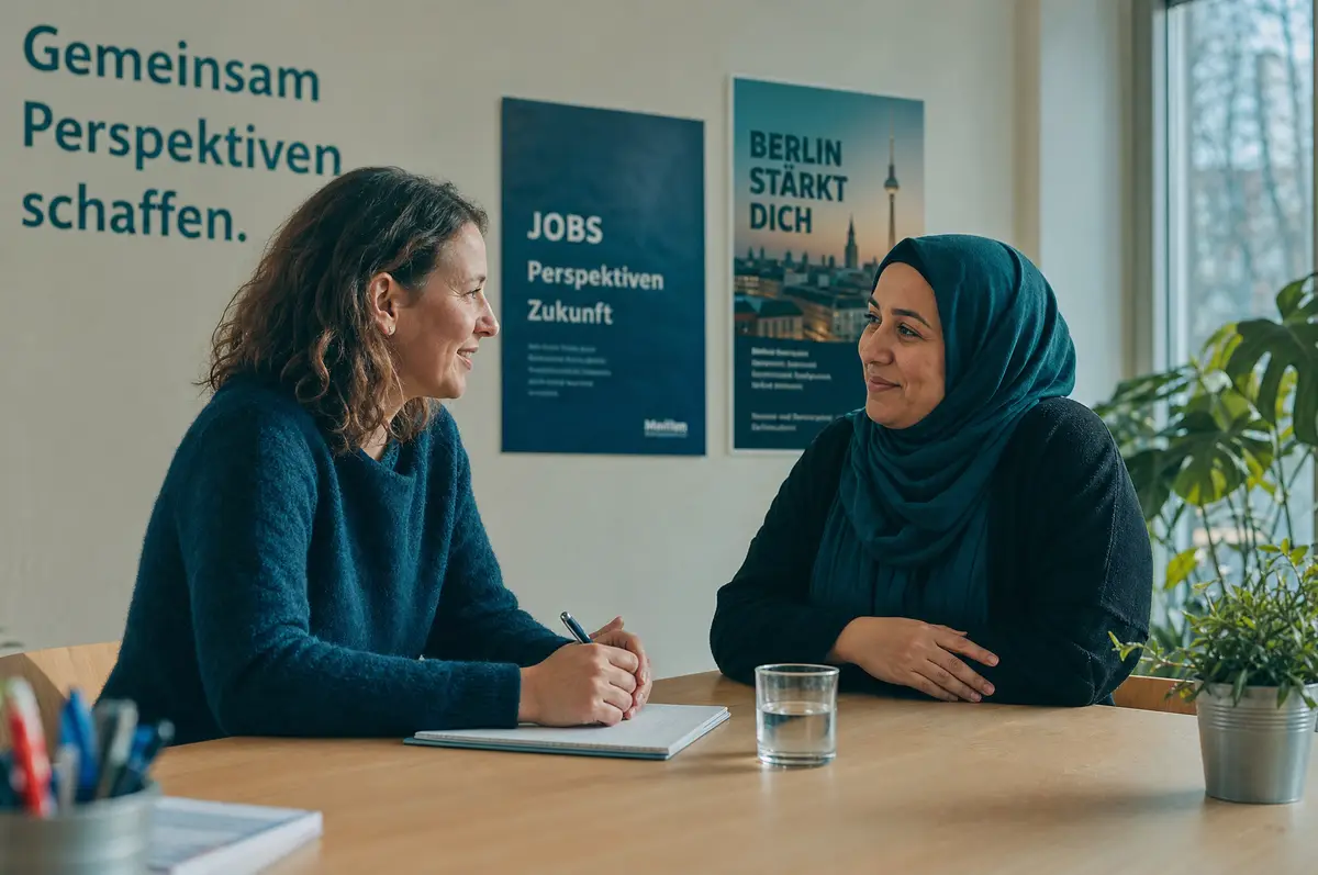 Beraterin und Klientin im Gespräch auf Augenhöhe